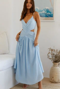 Wedding Guest Dresses|Cocktail Dresses>Hello Molly Azure Horizon Maxi Dress Blue