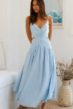 Wedding Guest Dresses|Cocktail Dresses>Hello Molly Azure Horizon Maxi Dress Blue