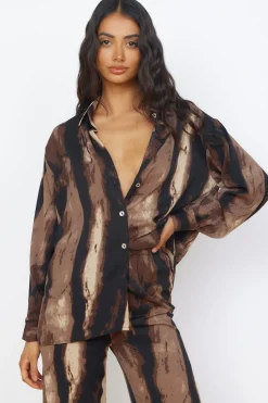 Long Sleeve|Two-Piece Pants Set>Hello Molly Azure Journey Set Brown