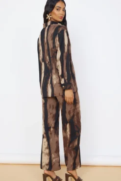 Long Sleeve|Two-Piece Pants Set>Hello Molly Azure Journey Set Brown