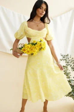 Vacation Dresses|Spring Break Dresses>Hello Molly Back From Florence Maxi Dress Yellow