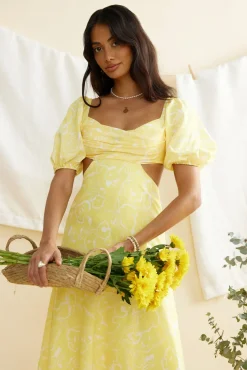 Vacation Dresses|Spring Break Dresses>Hello Molly Back From Florence Maxi Dress Yellow
