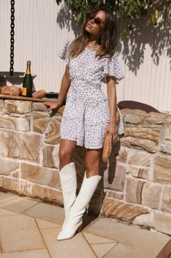 Spring Break Dresses|Floral Dresses>Hello Molly Balmy Seas Dress Brown