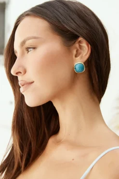 Earrings>Hello Molly Barbara Blue Gold Earrings