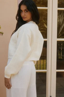 Cardigans|Cropped>Hello Molly Bayview Cardigan Cream