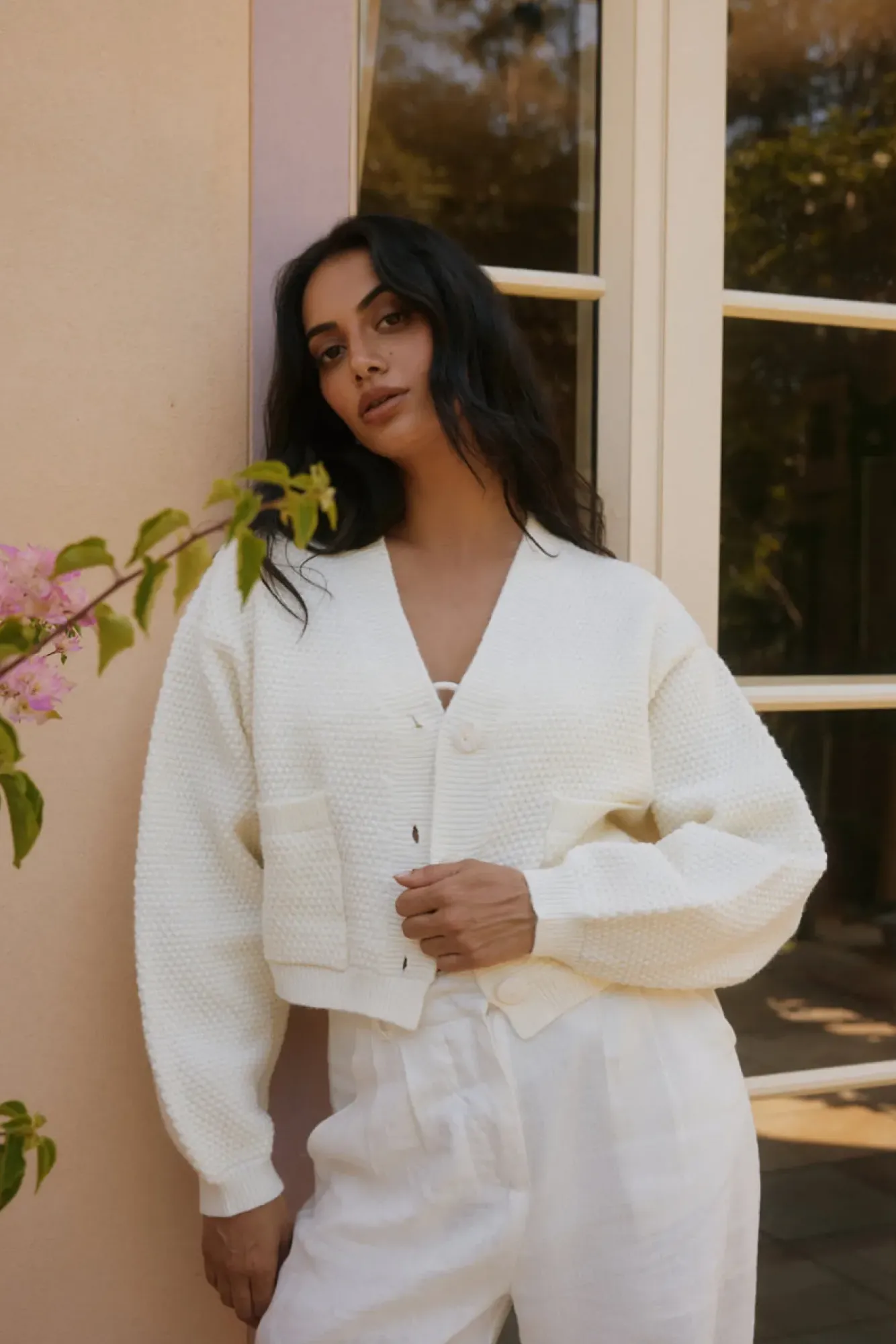 Cardigans|Cropped>Hello Molly Bayview Cardigan Cream