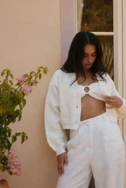 Cardigans|Cropped>Hello Molly Bayview Cardigan Cream