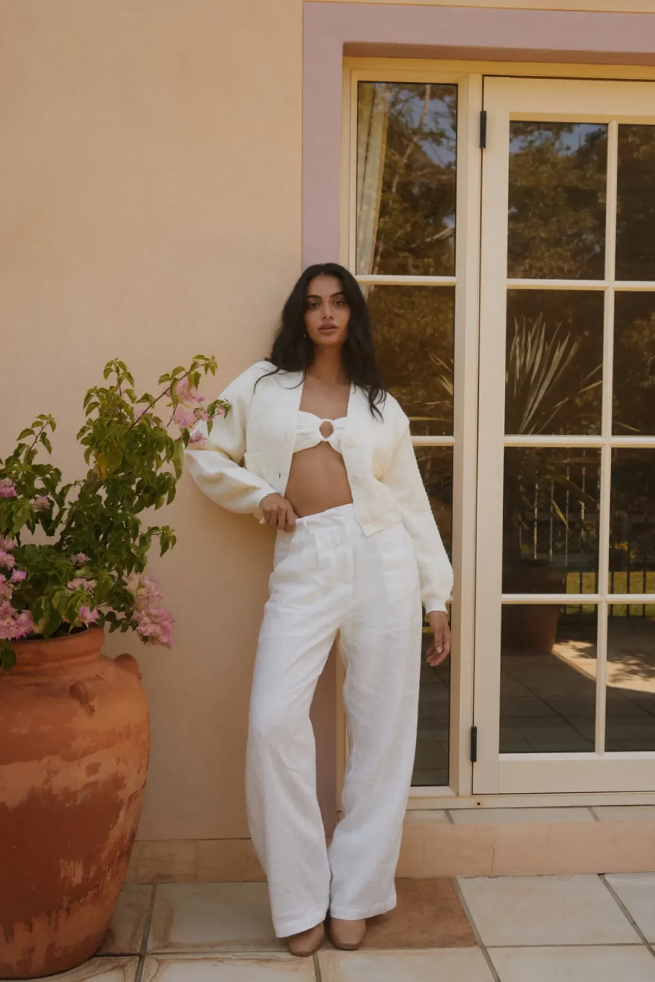 Cardigans|Cropped>Hello Molly Bayview Cardigan Cream