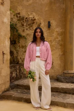 Cardigans|Cropped>Hello Molly Bayview Cardigan Pink