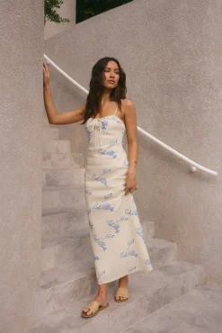 Vacation Dresses|Brunch Dresses>Hello Molly Beach Club Maxi Dress Cream