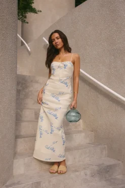 Vacation Dresses|Brunch Dresses>Hello Molly Beach Club Maxi Dress Cream