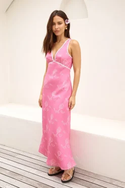 Vacation Dresses|Spring Break Dresses>Hello Molly Beach Lounging Maxi Dress Pink