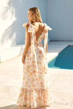 Cocktail Dresses|Vacation Dresses>Hello Molly Beauty Of Springtime Maxi Dress White