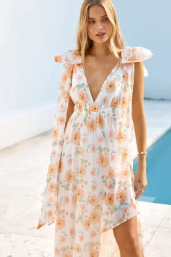 Cocktail Dresses|Vacation Dresses>Hello Molly Beauty Of Springtime Maxi Dress White
