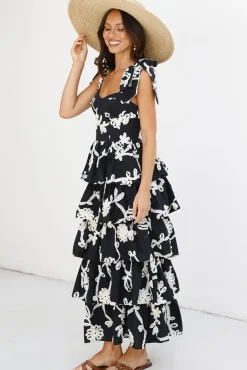 Wedding Guest Dresses|Cocktail Dresses>SOFIE THE LABEL Beauty Of You Maxi Dress Black