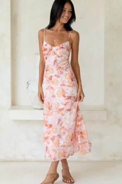 Cocktail Dresses|Bridesmaid Dresses>Hello Molly Bed Of Roses Maxi Dress Pink