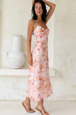 Cocktail Dresses|Bridesmaid Dresses>Hello Molly Bed Of Roses Maxi Dress Pink