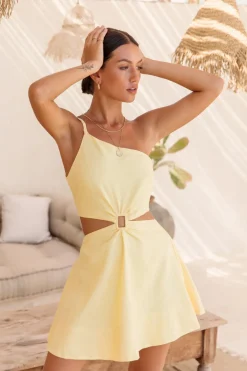 Vacation Dresses|Spring Break Dresses>Hello Molly Beginning Of Love Dress Yellow