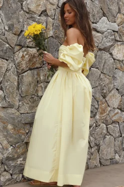 Wedding Guest Dresses|Cocktail Dresses>Hello Molly Bella Maxi Off-Shoulder Dress Yellow