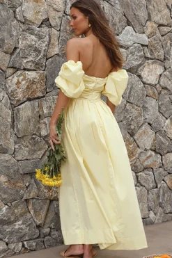 Wedding Guest Dresses|Cocktail Dresses>Hello Molly Bella Maxi Off-Shoulder Dress Yellow