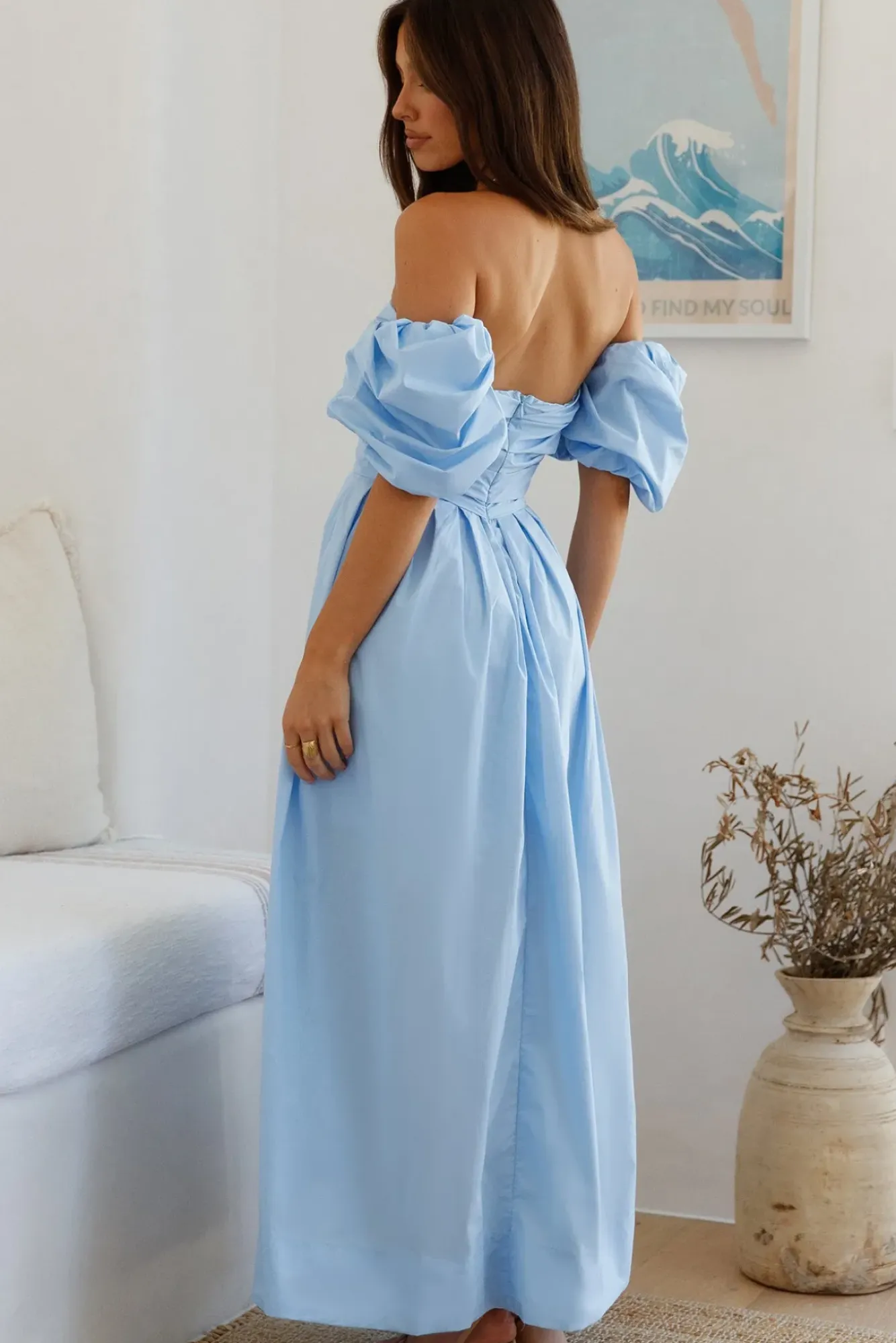 Wedding Guest Dresses|Bump Friendly>Hello Molly Bella Off Shoulder Maxi Dress Blue