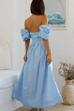 Wedding Guest Dresses|Bump Friendly>Hello Molly Bella Off Shoulder Maxi Dress Blue