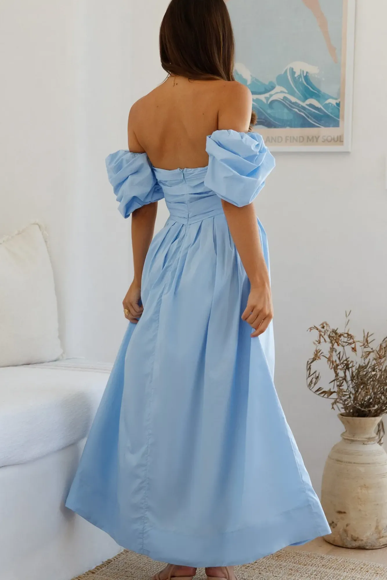 Wedding Guest Dresses|Bump Friendly>Hello Molly Bella Off Shoulder Maxi Dress Blue