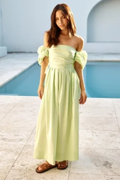 Wedding Guest Dresses|Summer Dresses>Hello Molly Bella Off-Shoulder Maxi Dress Green
