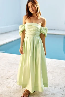 Wedding Guest Dresses|Summer Dresses>Hello Molly Bella Off-Shoulder Maxi Dress Green