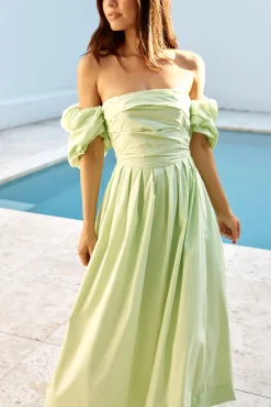 Wedding Guest Dresses|Summer Dresses>Hello Molly Bella Off-Shoulder Maxi Dress Green