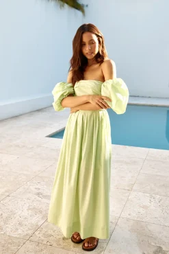 Wedding Guest Dresses|Summer Dresses>Hello Molly Bella Off-Shoulder Maxi Dress Green