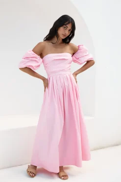 Wedding Guest Dresses|Bump Friendly>Hello Molly Bella Off-Shoulder Maxi Dress Pink