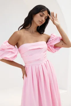 Wedding Guest Dresses|Bump Friendly>Hello Molly Bella Off-Shoulder Maxi Dress Pink