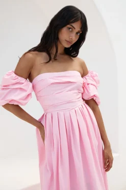 Wedding Guest Dresses|Bump Friendly>Hello Molly Bella Off-Shoulder Maxi Dress Pink