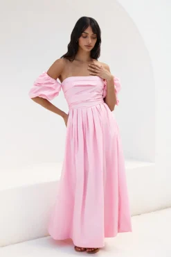 Wedding Guest Dresses|Bump Friendly>Hello Molly Bella Off-Shoulder Maxi Dress Pink