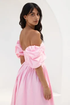 Wedding Guest Dresses|Bump Friendly>Hello Molly Bella Off-Shoulder Maxi Dress Pink