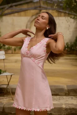 Spring Break Dresses|Brunch Dresses>Hello Molly Beneath the Blossoms Mini Dress Pink