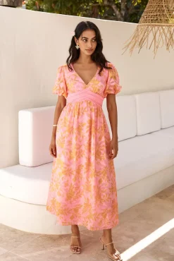 Wedding Guest Dresses|Cocktail Dresses>Hello Molly Best Wishes Maxi Dress Pink