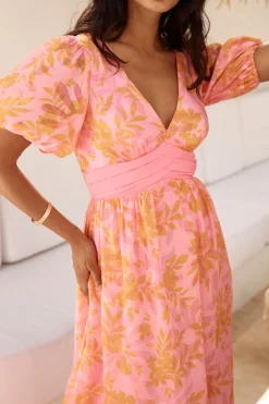 Wedding Guest Dresses|Cocktail Dresses>Hello Molly Best Wishes Maxi Dress Pink