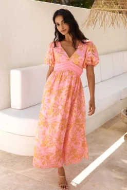 Wedding Guest Dresses|Cocktail Dresses>Hello Molly Best Wishes Maxi Dress Pink