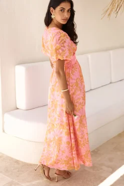 Wedding Guest Dresses|Cocktail Dresses>Hello Molly Best Wishes Maxi Dress Pink