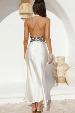 Formal Dresses|Cocktail Dresses>Hello Molly Between Us Maxi Dress Oyster