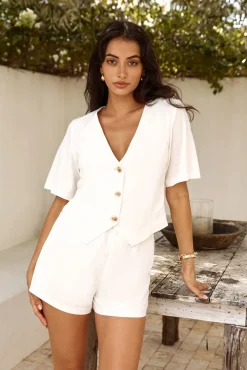 Shorts|Two-Piece Shorts Set>Hello Molly Big City Shorts White