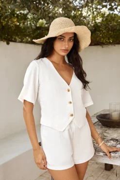 Shorts|Two-Piece Shorts Set>Hello Molly Big City Shorts White