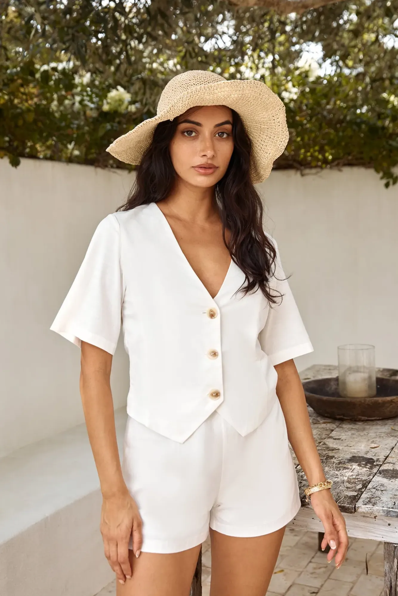 Shirts|Cropped>Hello Molly Big City Top White