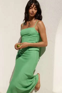 Skirt And Top Sets>Hello Molly Big Dreamer Linen Set Green