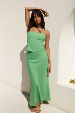 Skirt And Top Sets>Hello Molly Big Dreamer Linen Set Green