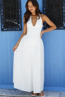 Formal Dresses|Cocktail Dresses>Hello Molly Birdie Blossom Maxi Dress White