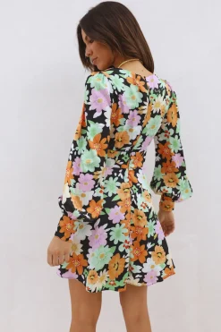 Spring Break Dresses|Summer Dresses>Hello Molly Black Velvet Dress Floral