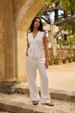 Cropped>Hello Molly Blair Vest Top White